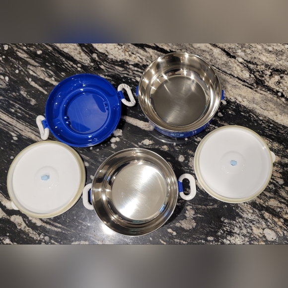 Weight Watchers WW Stackable Bowls Storage Containers With Handles Blue White - Picture 10 of 13